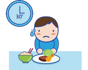 Jūsų vaikas užtrunka ilgiau nei 30 minučių kol baigia valgyti