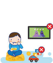 Skatinkite vaiką susitelkti į maistą be papildomų dėmesį nukreipiančių trukdžių (kaip žaislai ar televizorius)